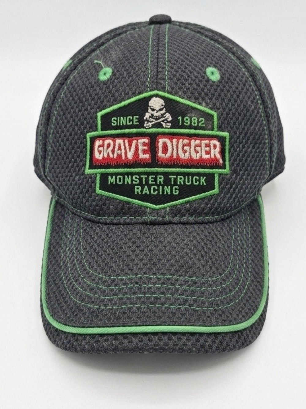 Kids Black & Green Monster Truck Racing Cap